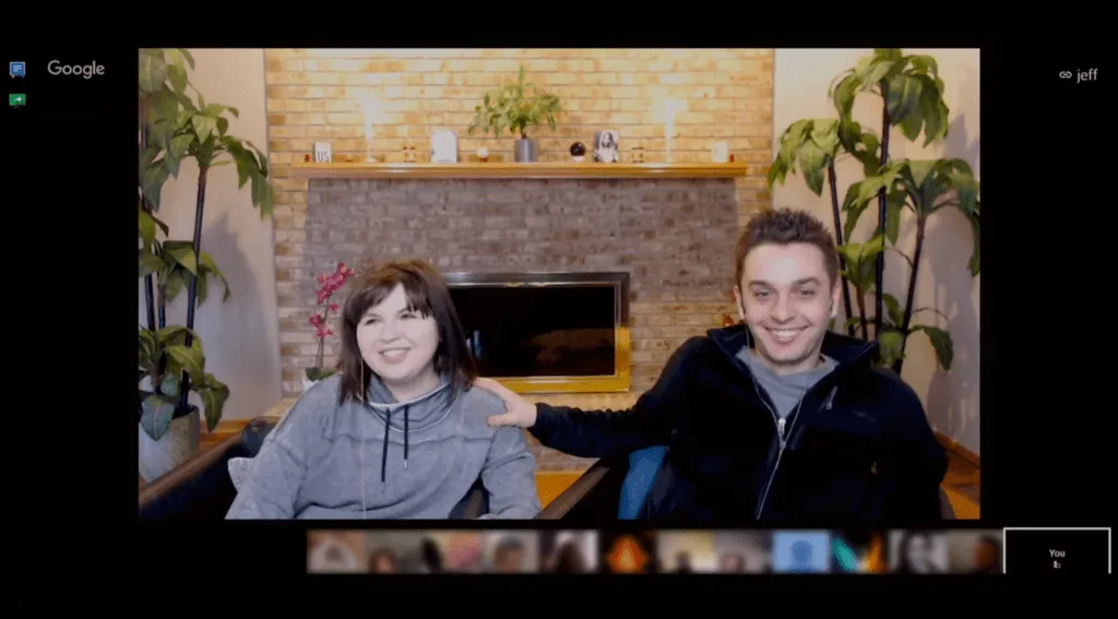 Jeff y Shaleia en Meet con sus "alumnos"