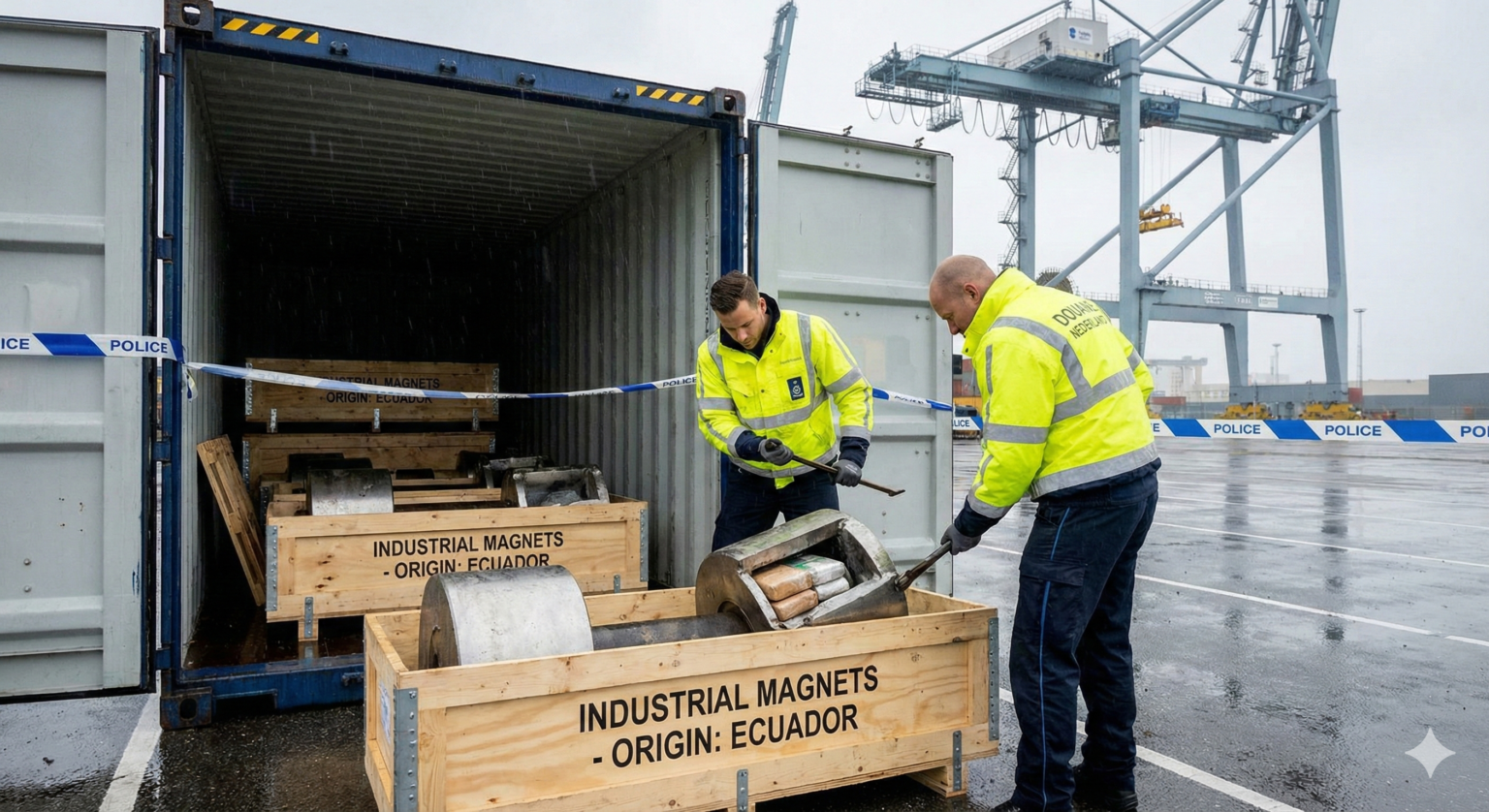 Image f1b3g1f1b3g1f1b3 Supercarretera de la droga": Holanda incauta 5 toneladas de cocaína oculta en imanes de Ecuador