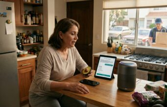 El Fin del Consumidor Humano: La Revolución Silenciosa que Amenaza con Destruir las Ventas Tradicionales Una persona revisando en su tablet una aplicación de compras automatizadas por agentes de inteligencia artificial